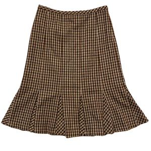 Talbots Petites Plaid Wool Pleated Pencil Skirt